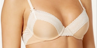 Heidi by Heidi Klum Women's Smooth Marl Lace T-Shirt Bra Beige Size 38D