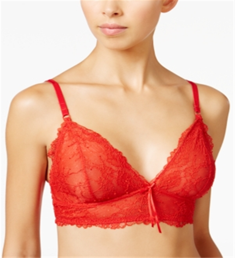 Heidi By Heidi Klum Women's Sheer Natural Lift Soft Cup Bra Red Size Small