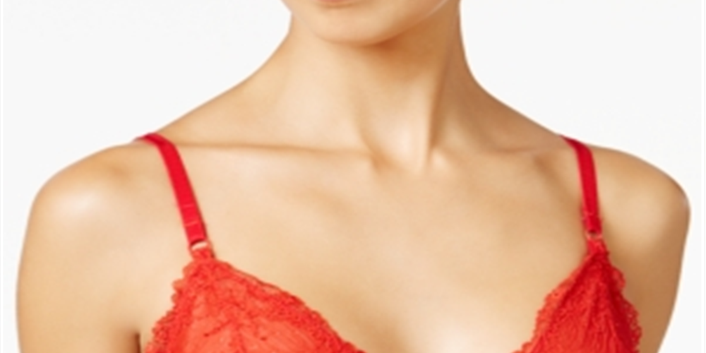 Heidi By Heidi Klum Women's Sheer Natural Lift Soft Cup Bra Red Size Small