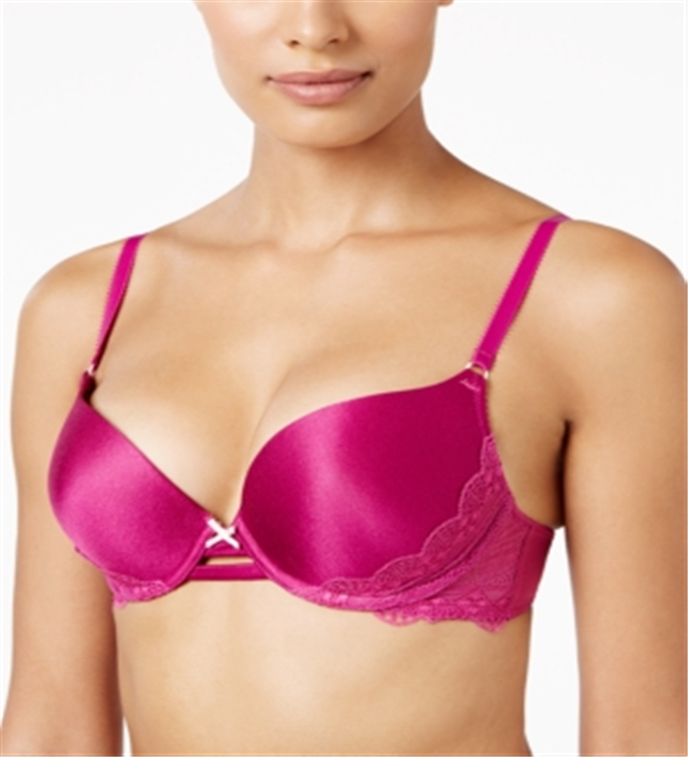 Heidi by Heidi Klum Women's Super Boost Geometric Lace Bra Pink Size 34C