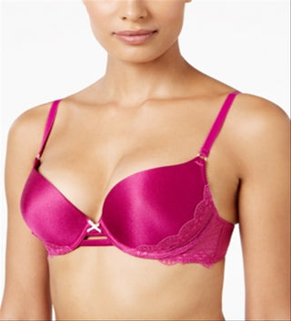 Heidi by Heidi Klum Women's Super Boost Geometric Lace Bra Pink Size 34C