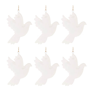 Metal Dove Bird Ornament (Set of 6)