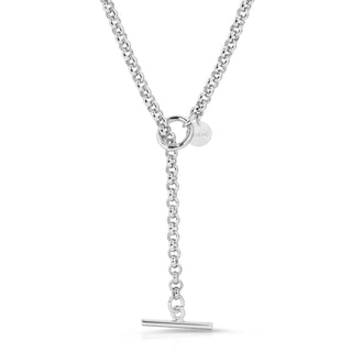 Eklexic - Women's Micro Royal Rolo Chain Convertible Lariat Necklace