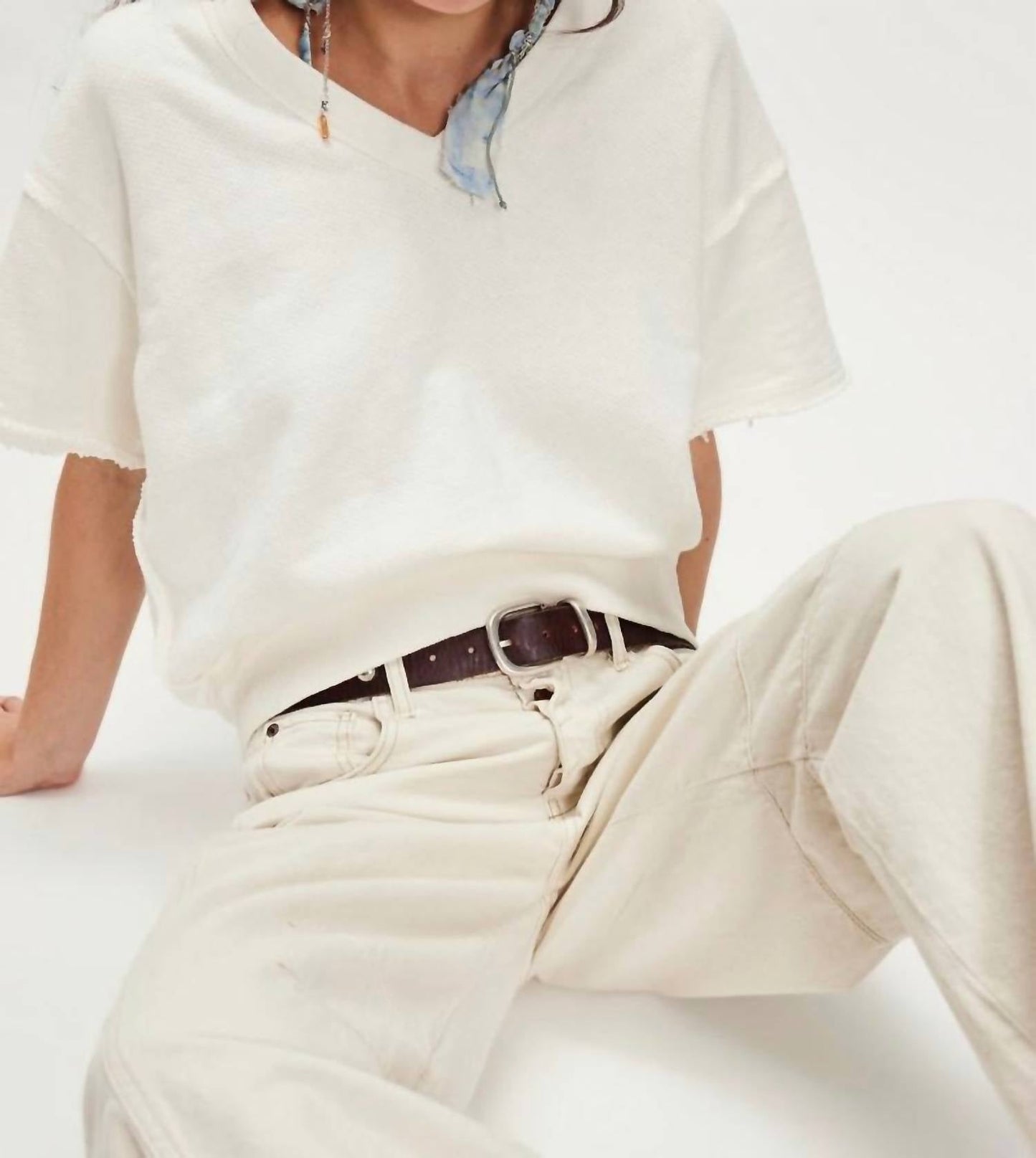 Free People - So Easy Short Sleeve V-neck Sweatshirt