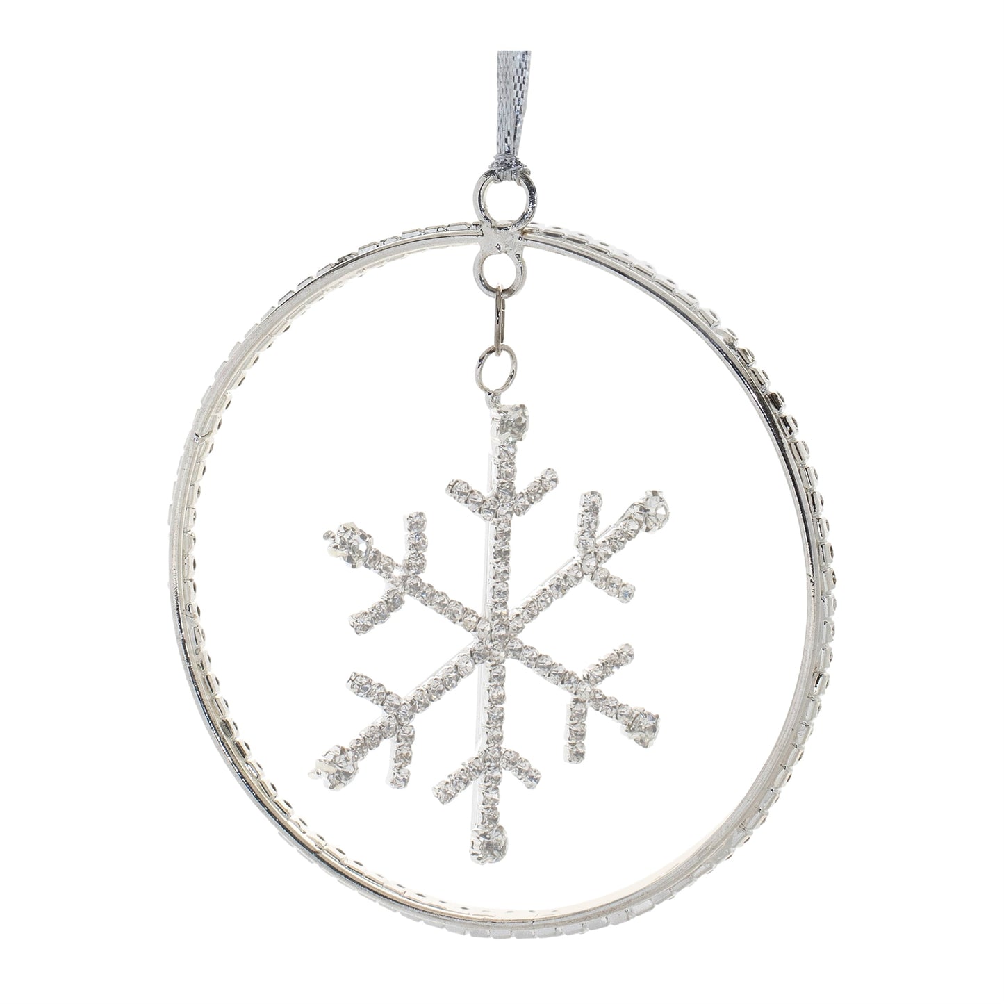 Jeweled Metal Hanging Snowflake Ornament (Set of 12)