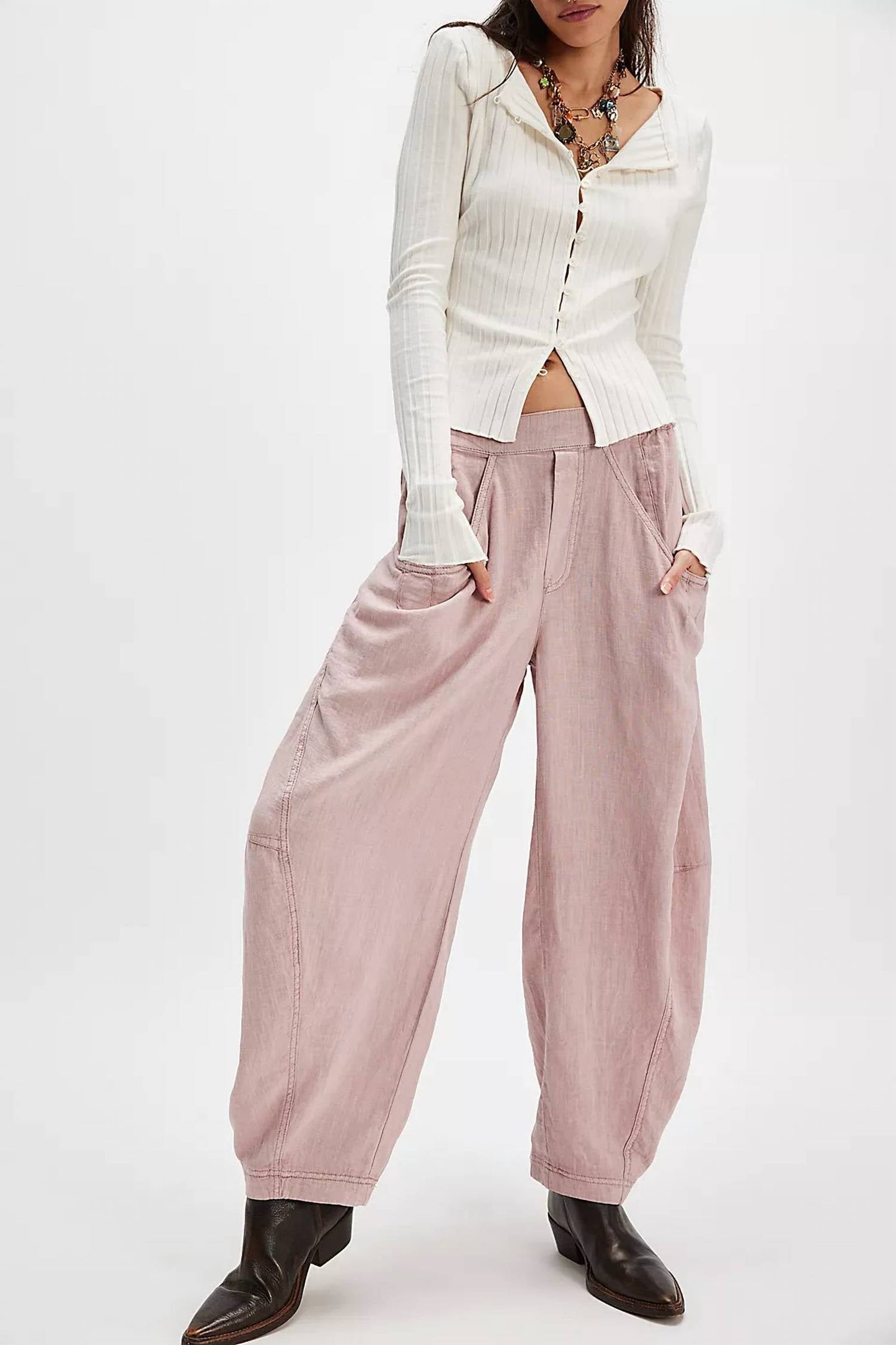 Free People - High Road Solid Pull-on Barrel Pants