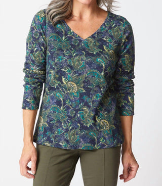 Habitat - Cozy Rib Paisley Easy V-Neck Tee