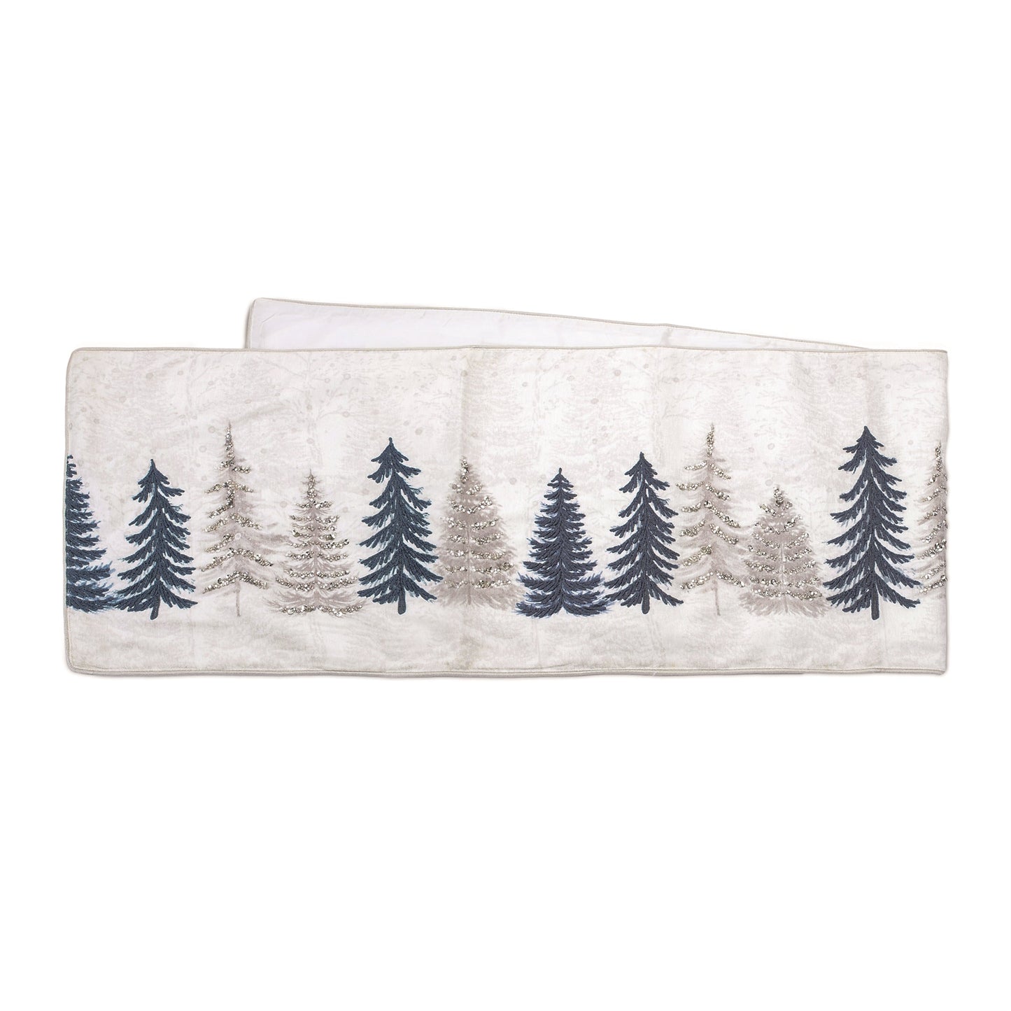 Embroidered Pine Tree Table Runner 72"L