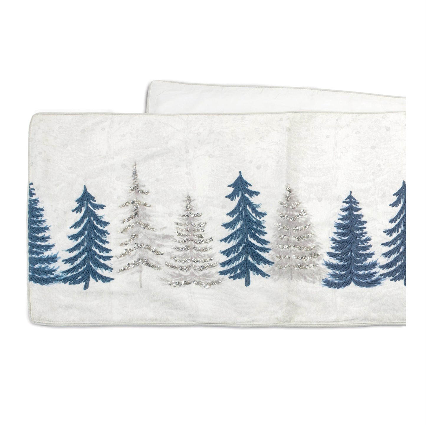 Embroidered Pine Tree Table Runner 72"L