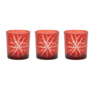 Glass Snowflake Votive Holder (Set of 3)