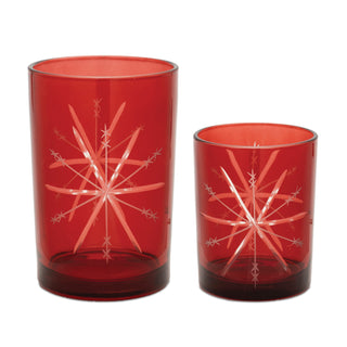 Glass Snowflake Votive Holder (Set of 2)