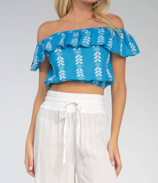 Elan - Strapless Top with Ruffles