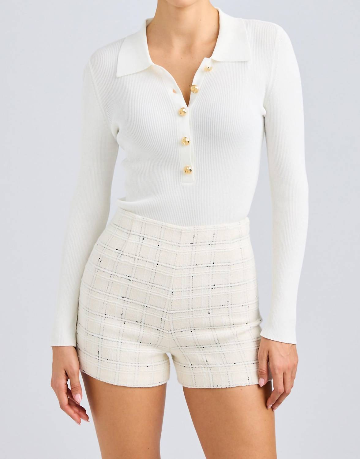 Generation Love - Danny Windowpane Tweed Shorts