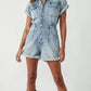 Free People - Marci Button Front Cuffed Shortall Romper