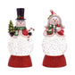 Led holiday snowman snow globe (set of 2)