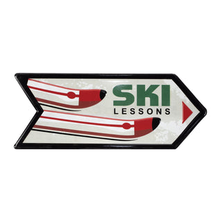 Metal Ski Lessons Sign (Set of 2)