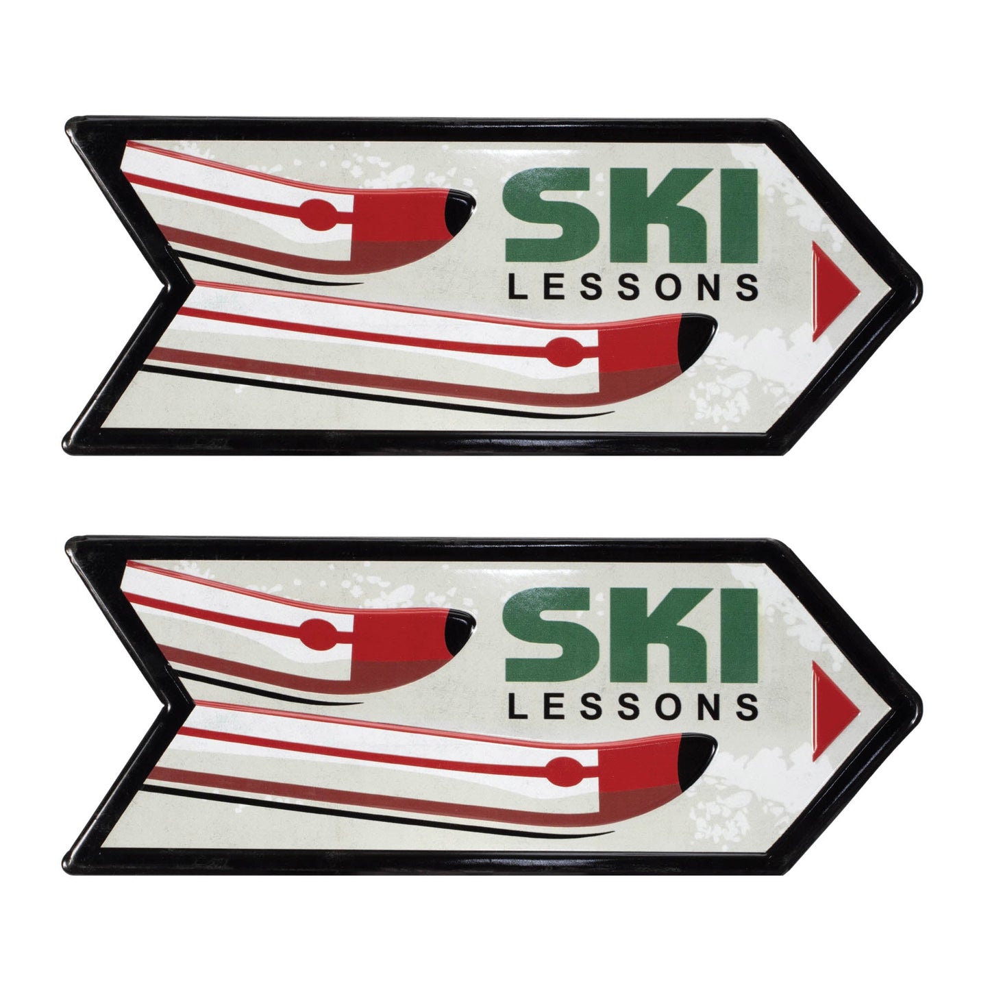 Metal Ski Lessons Sign (Set of 2)