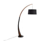 Noah Mid-Century Modern Floor Lamp with Walnut Wood Frame and Marble Base