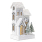 LED Flocked Wooden House 14.5"H