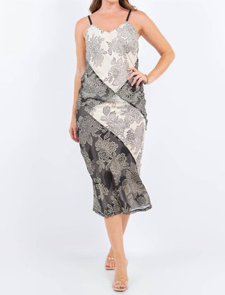 Paparazzi - Devore Burnout Mixed Print Slipdress