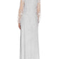 Adrianna Papell - Off The Shoulder Long Sleeves Long Beaded Gown