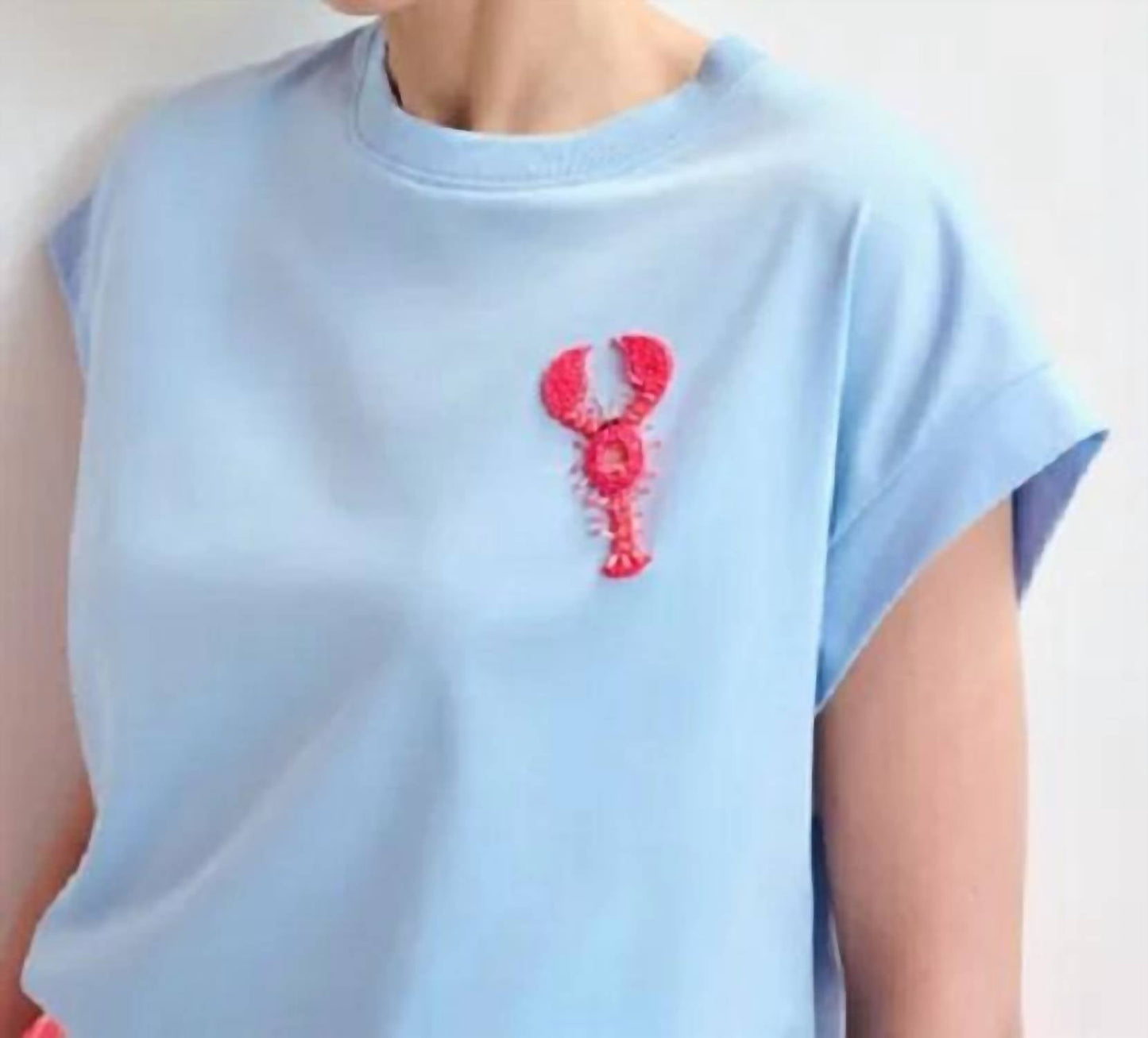Essential Antwerp - Organic Cotton Lobster T-shirt With Embroidery