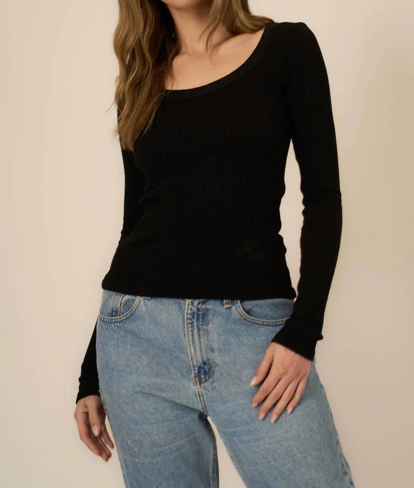 Project Social T - What’s The Scoop Ribbed Longsleeve Top