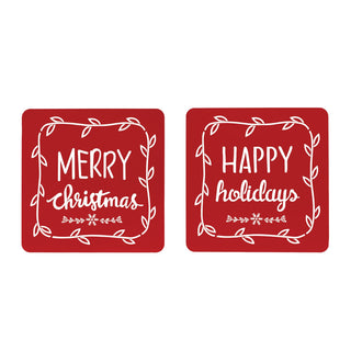 Cut Metal Holiday Sentiment Sign (Set of 2)