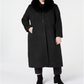 Forecaster Women's Fox Faux Collar Maxi Coat Black Size 16W