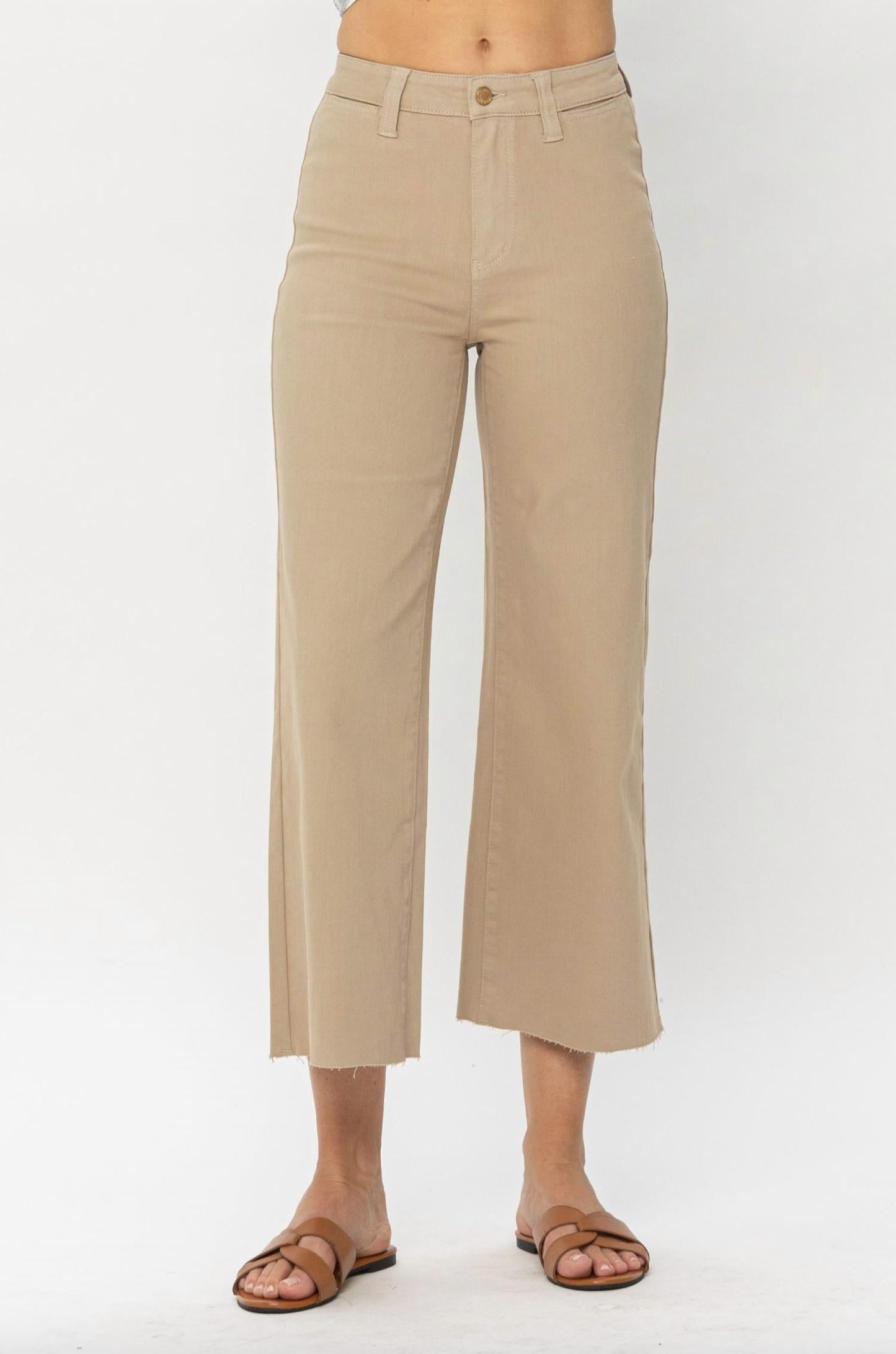 Judy Blue - Garment Dyed Wide Leg Crops