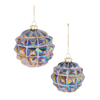 Iridescent Textured Glass Ornament (Set of 6)