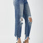 Risen - High Rise Straight Crop Jeans