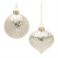 Beaded Glass Ball and Onion Christmas Ornaments - 3.5" - Silver and Gold - 12ct