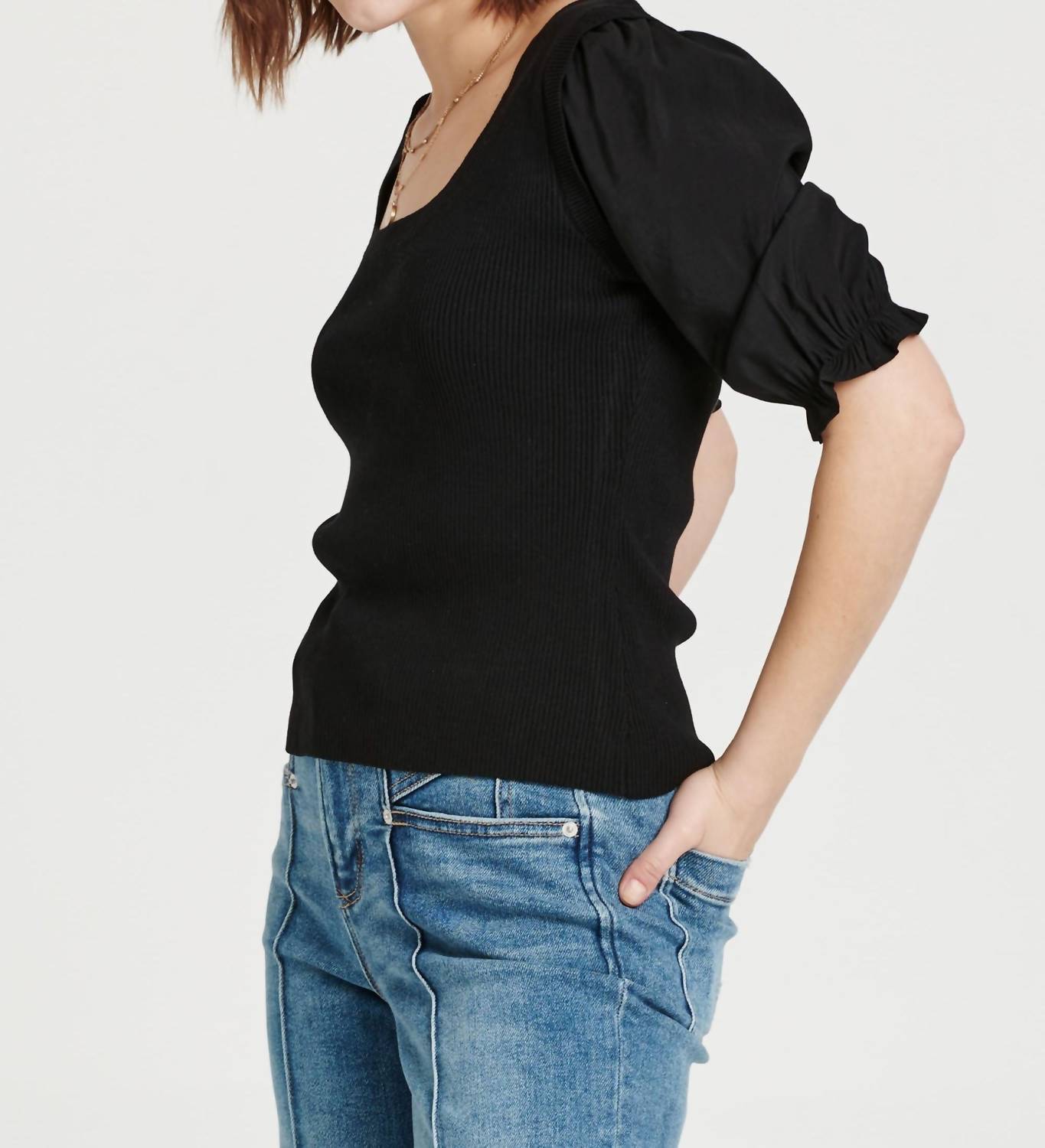 Another Love - Lenore Puffed Short Sleeves Top