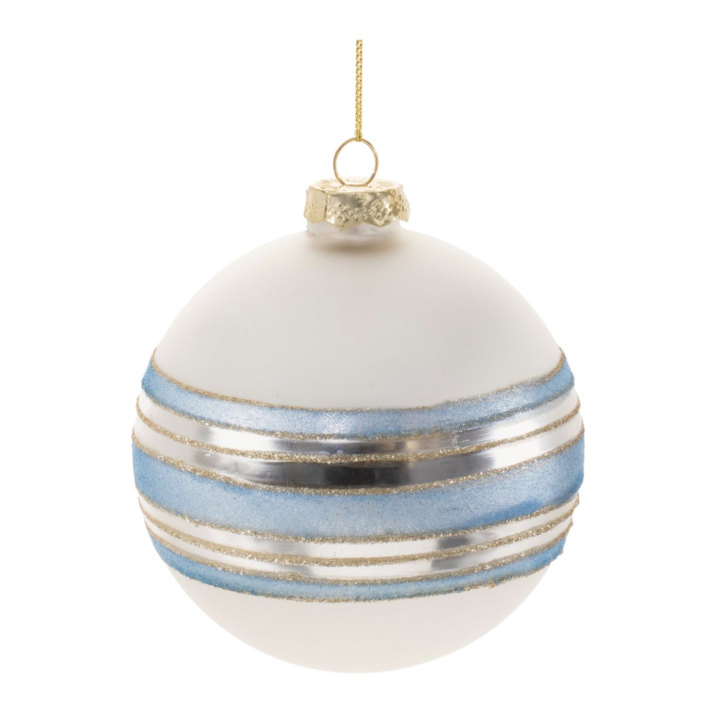Striped Glass Ball Ornament (Set - 6)