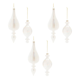 Iridescent Glass Finial Ornament (Set of 6)