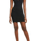 BDG Urban Outfitters Ann Marie Rib Deep V-Neck Dress in Black, Size Large