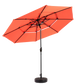 Aluminium 10ft 3-Tier Auto-Tilt Outdoor Patio Umbrella - Orange