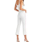 7 For All Mankind - High Rise Flare Crop Pink Piping Jeans