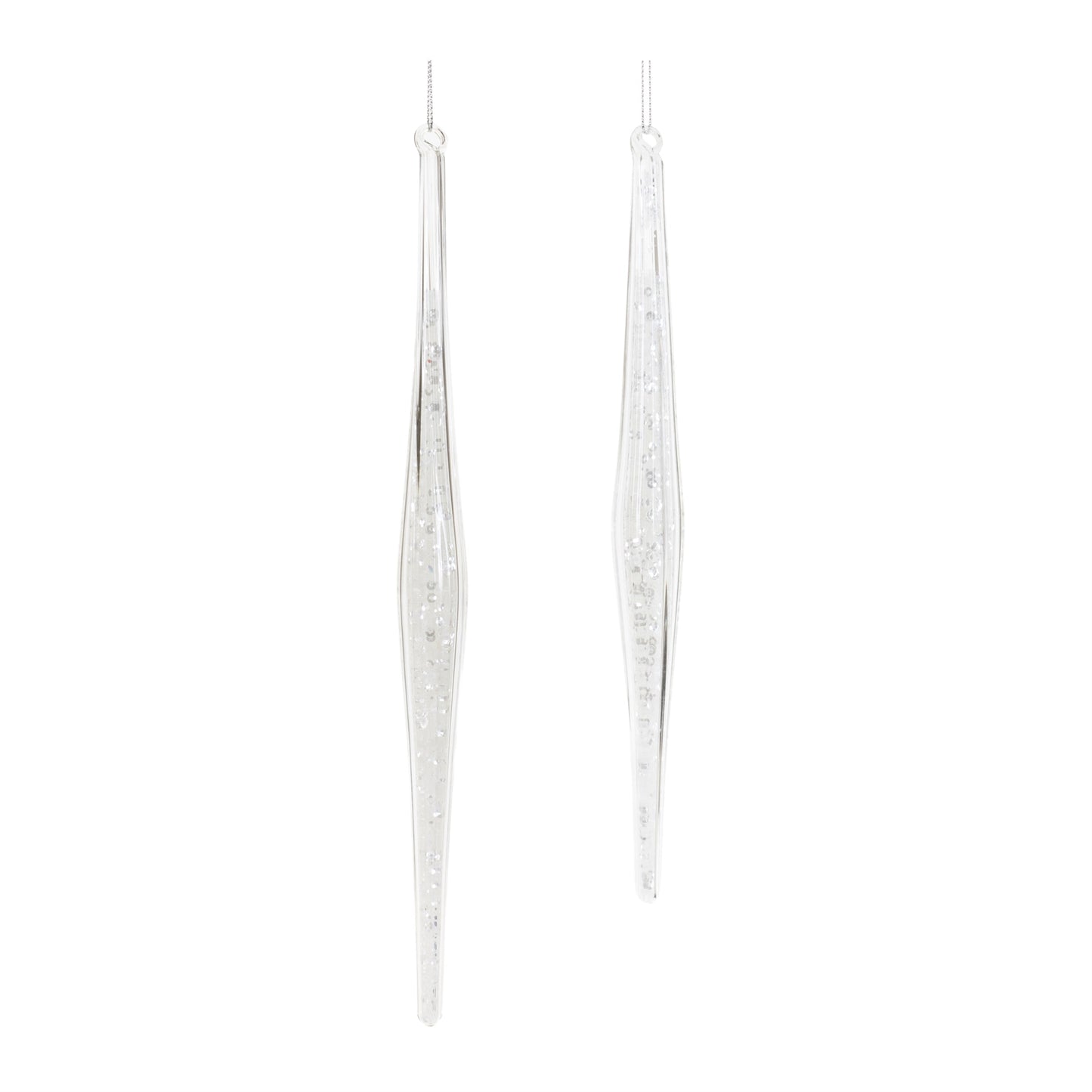 Clear Glass Icicle Drop Ornament (Set of 6)