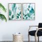 Sylvan Serenity™ — Set of 2 Blue & Green Leaf Acrylic Prints