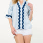 Thml - Nautical Ric-rac Striped Top