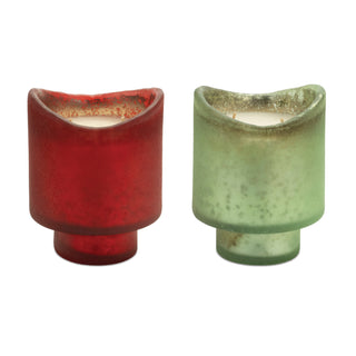 Wassail Scented Soy Candle with Frosted Glass Holder (Set of 2)