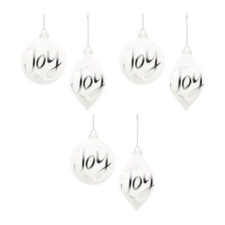 Frosted Glass Joy Ornament (Set of 6)
