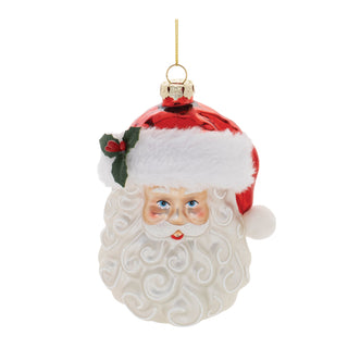 Glass Santa Head Ornament (Set of 12)