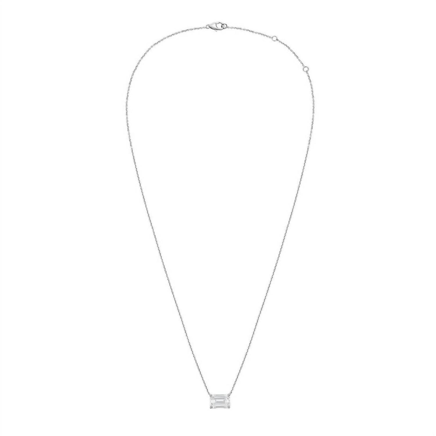 Diana M Jewels - Women's Lab Grown East West Diamond Solitaire Pendant Necklace