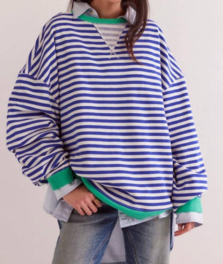Free People - Classic Striped Crewneck Sweatshirt