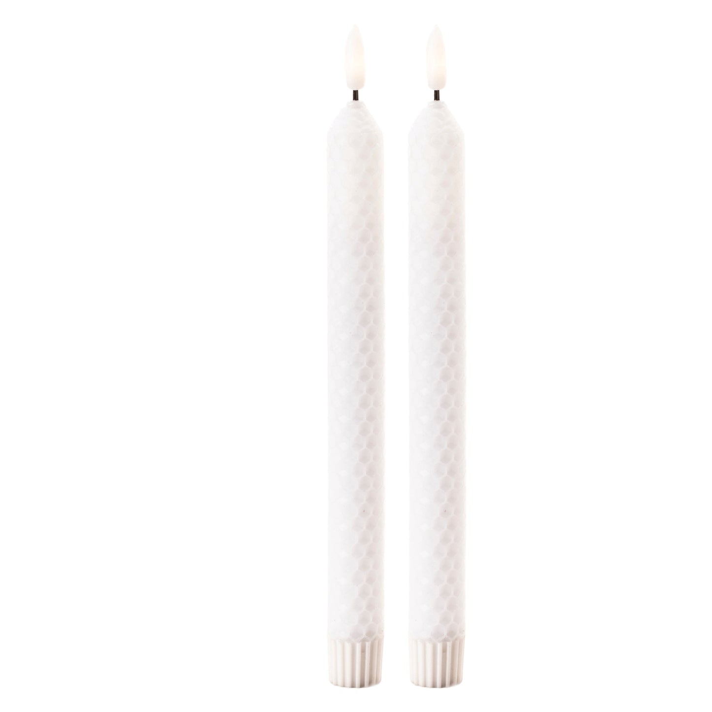 FIA Wick White Textured Taper Candle (Set of 2)