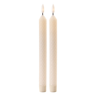 FIA Wick Beige Textured Taper Candle (Set of 2)