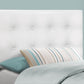 Twin Size Upholstered Bed Headboard - White, Transitional Style